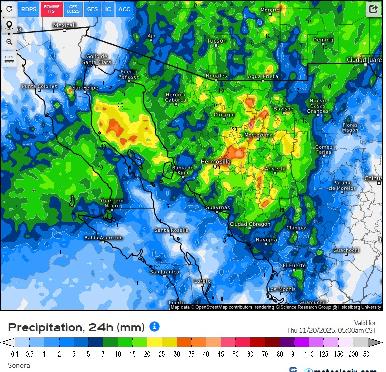 La CEPC reporta pronóstico de lluvias, descenso de temperaturas y posibles nevadas en zonas montañosas