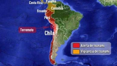 Se mantiene la amenaza de tsunami en Chile tras terremoto de magnitud 7.5