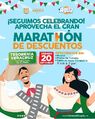 Ofrecerán Tesorería Municipal y Agua de Hermosillo maratón de descuentos el próximo sábado