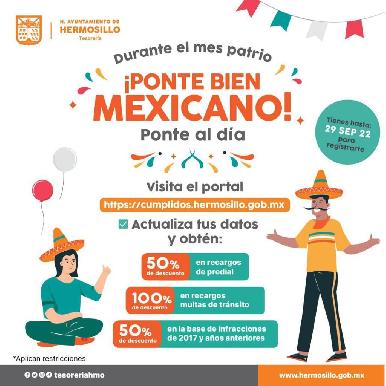 Invita Tesorería Municipal de Hermosillo a aprovechar el programa de descuentos