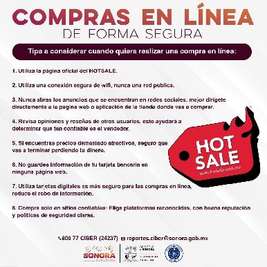 Emite Gobierno de Sonora recomendaciones para compras seguras durante Hot Sale