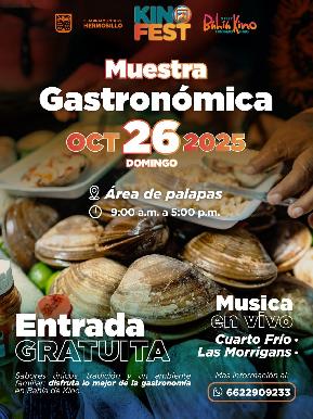 Invitan a disfrutar delicias culinarias en la Muestra Gastronómica de Kino Fest 2025