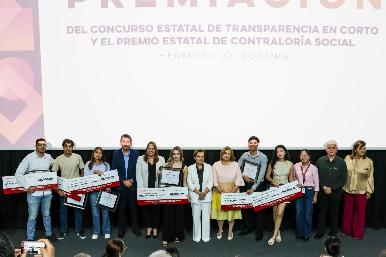 Gobierno de Sonora reconoce a ganadores de los concursos “Transparencia en Corto” y “Premio de Contraloría Social” 2025