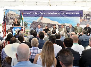 Atestigua Gobernadora inicio de construcci贸n de nuevo Consulado de los EEUU en Hermosillo