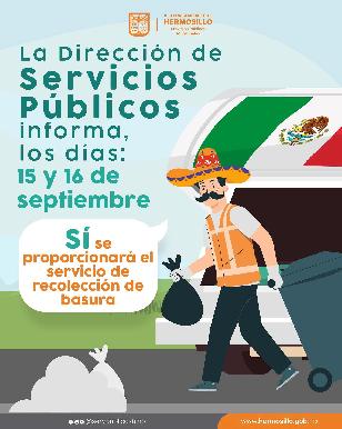 Servicios Públicos garantizará la recolección de basura durante las Fiestas Patrias