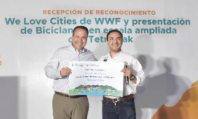 Recibe Toño Astiazarán reconocimiento We Love Cities 2024, de WWF por acciones a favor del medio ambiente
