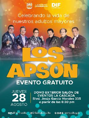 Todo listo para el concierto gratuito de DIF Hermosillo para las y los adultos mayores con Los Apson