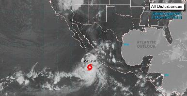 Tormenta ‘Pamela’ se intensificará a huracán categoría 1 frente a costas de Jalisco y Sinaloa
